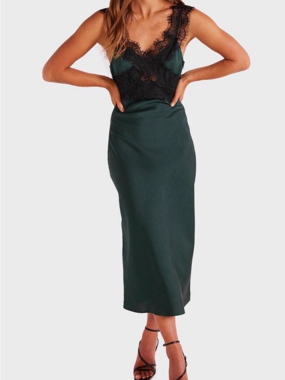 Minkpink | Erin Lace Trim Midi Dress